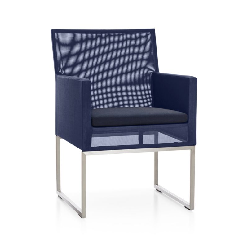 Dune Navy Outdoor Dining Chair with Sunbrella ® Cushion