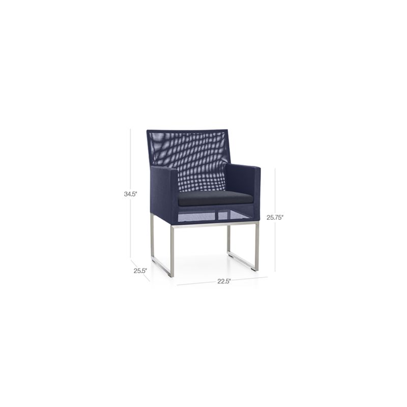 Dune Navy Outdoor Dining Chair with Sunbrella ® Cushion