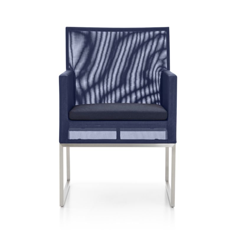 Dune Navy Outdoor Dining Chair with Sunbrella ® Cushion