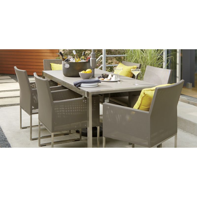 Dune Rectangular Outdoor Dining Table with Pebbled Glass - image 2 of 13