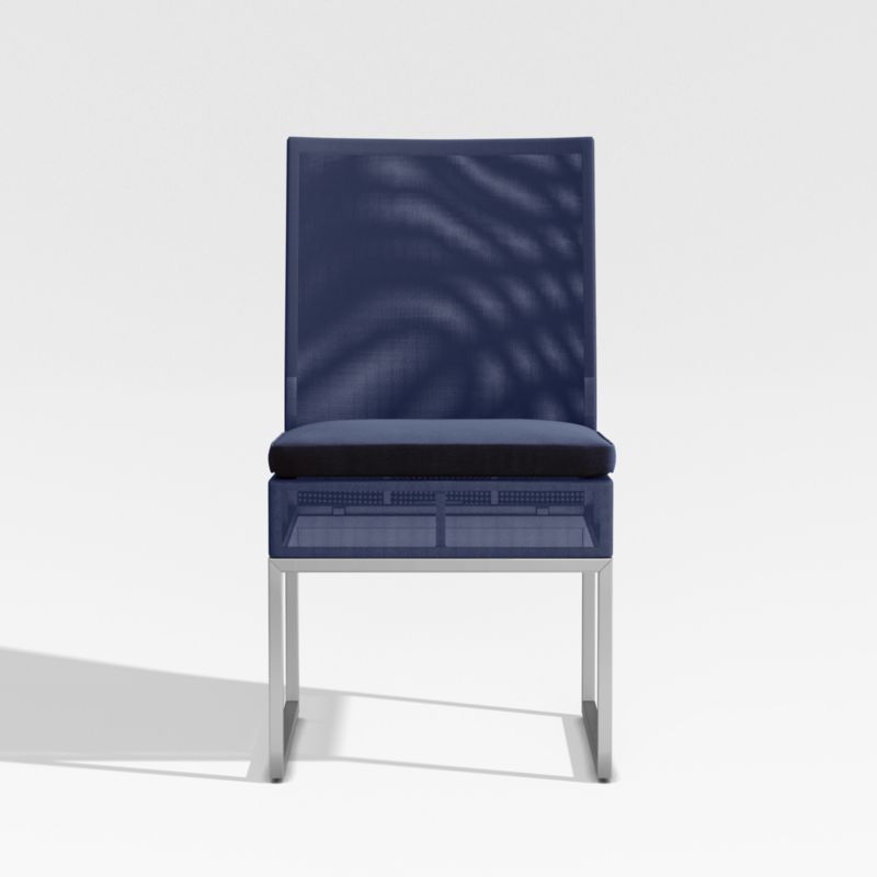 Dune Navy Outdoor Dining Side Chair with Sunbrella ® Cushion