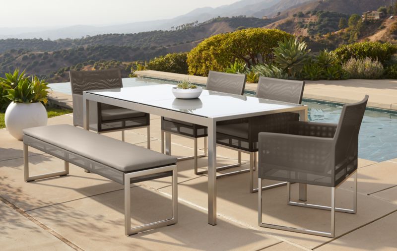 Dune Taupe Outdoor Dining Chair with Sunbrella ® Cushion