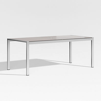 View Dune 77" Rectangular Outdoor Dining Table with Taupe Painted Glass details