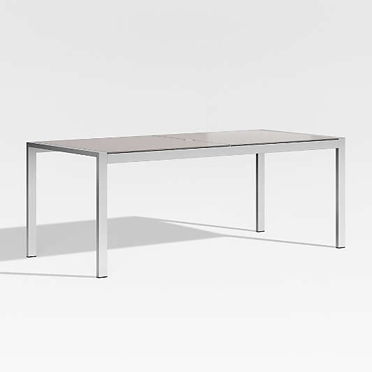Dune 77" Rectangular Outdoor Dining Table with Taupe Painted Glass
