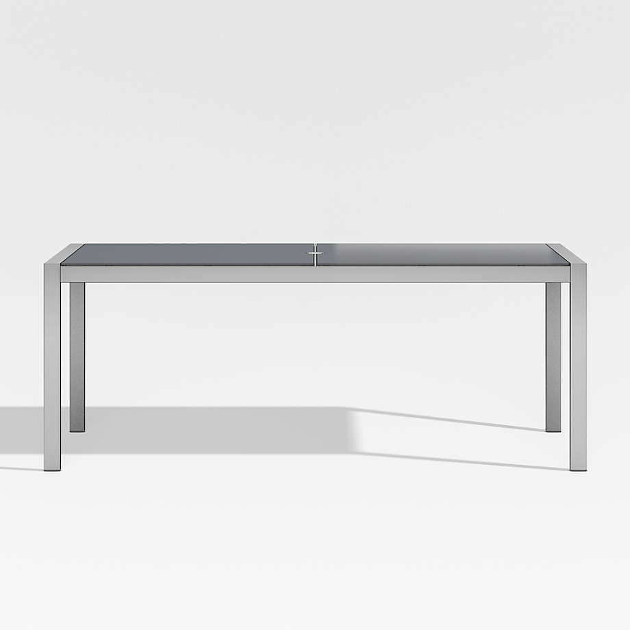Dune Rectangular Outdoor Dining Table with Painted Charcoal Glass