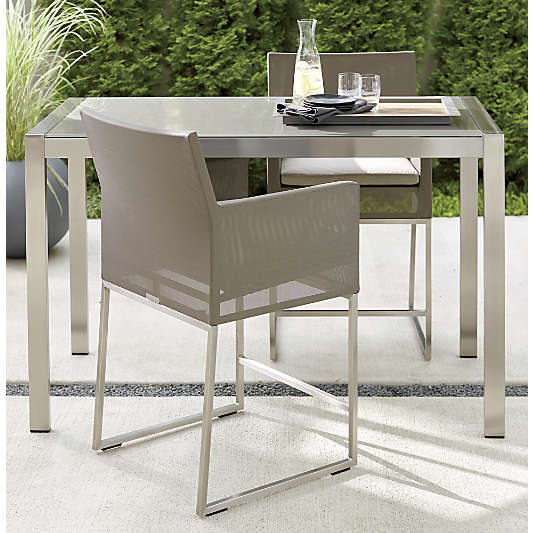 Dune Taupe Outdoor Counter Stool with Sunbrella ® Cushion