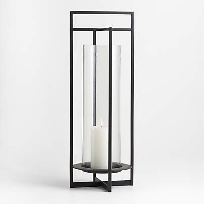 Dune Large Black Metal Outdoor Lantern 32"