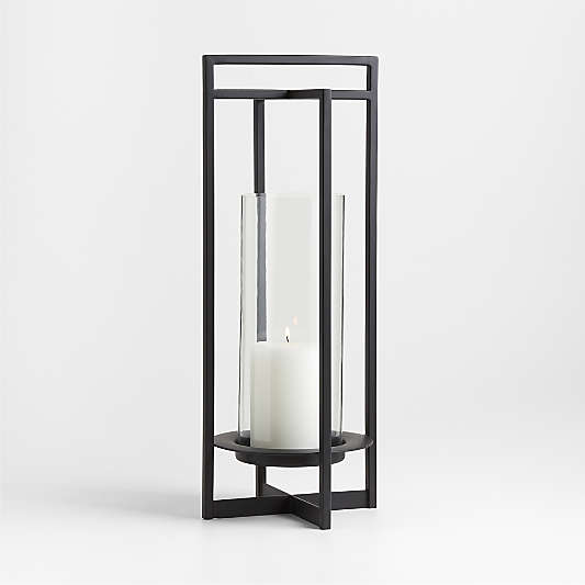 Dune Medium Black Metal Outdoor Lantern 24"