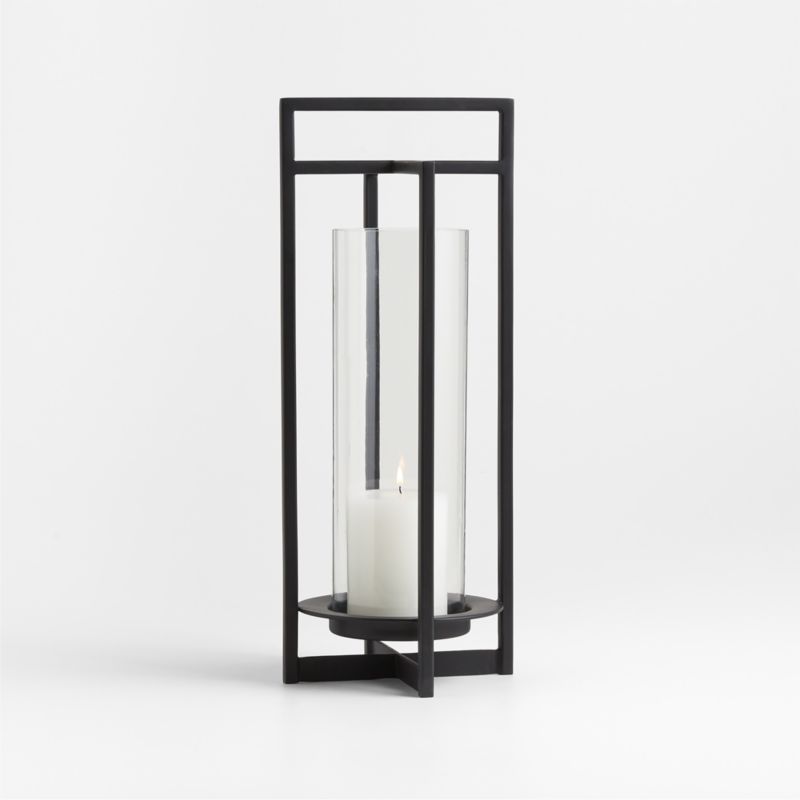 Dune Small Black Metal Outdoor Lantern 18"