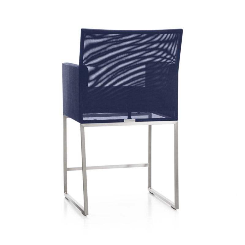 Dune Navy Outdoor Counter Stool with Sunbrella ® Cushion