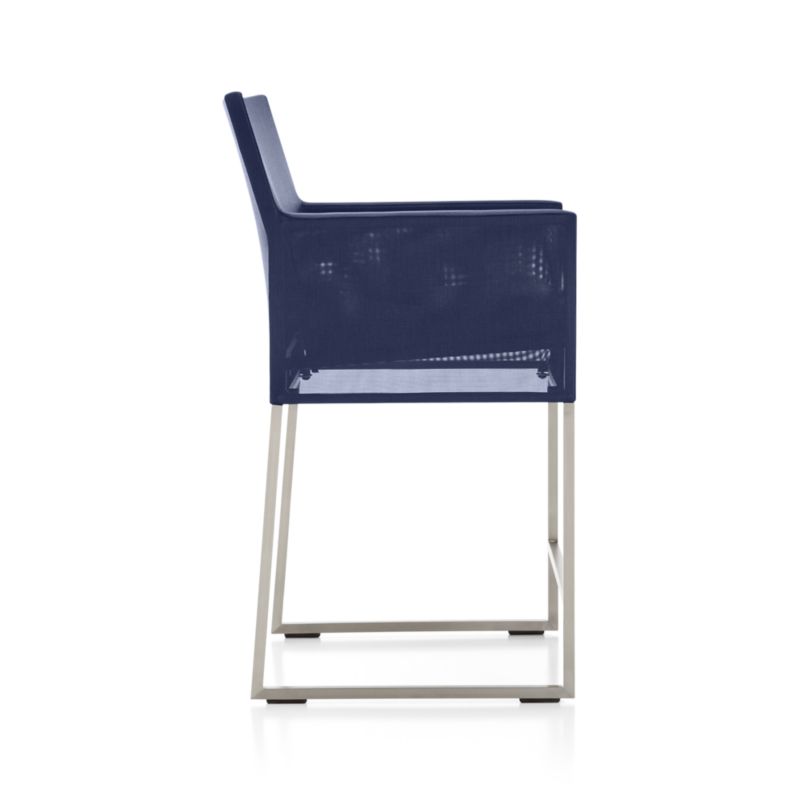 Dune Navy Outdoor Counter Stool with Sunbrella ® Cushion