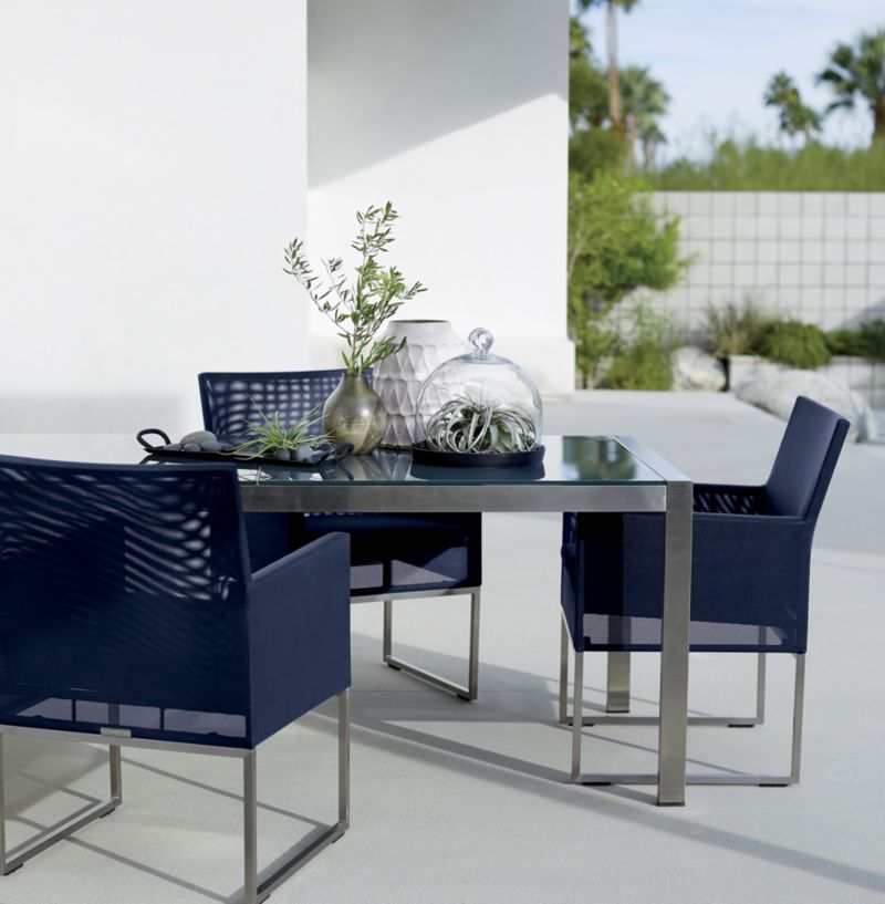 Dune Navy Outdoor Dining Chair with Sunbrella ® Cushion