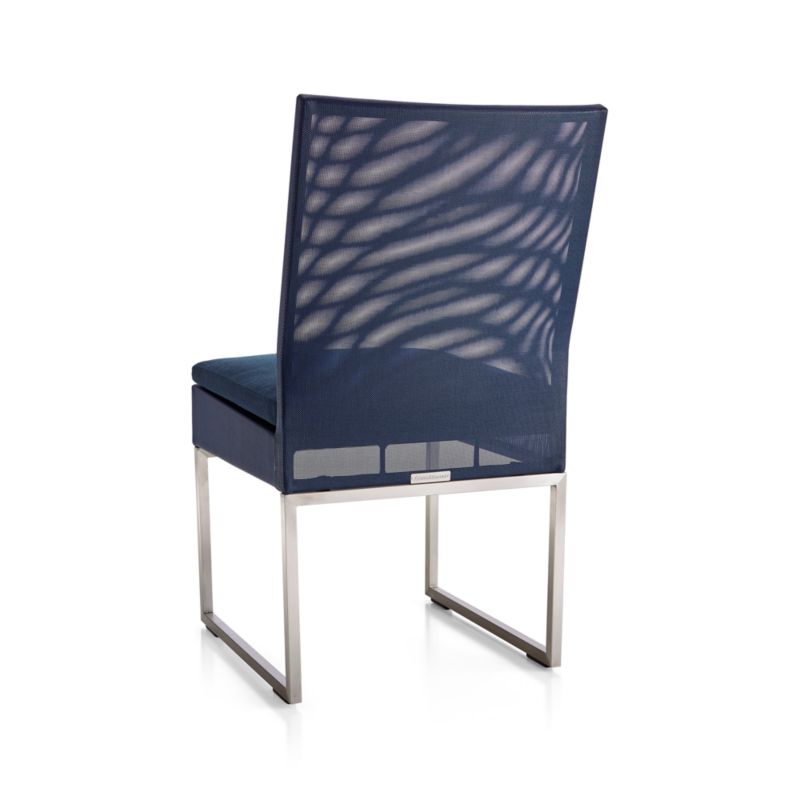 Dune Navy Outdoor Dining Side Chair with Sunbrella ® Cushion