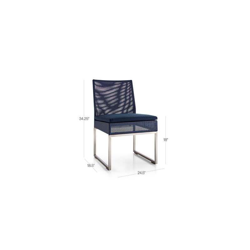Dune Navy Outdoor Dining Side Chair with Sunbrella ® Cushion