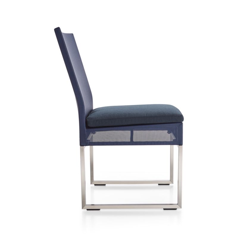 Dune Navy Outdoor Dining Side Chair with Sunbrella ® Cushion