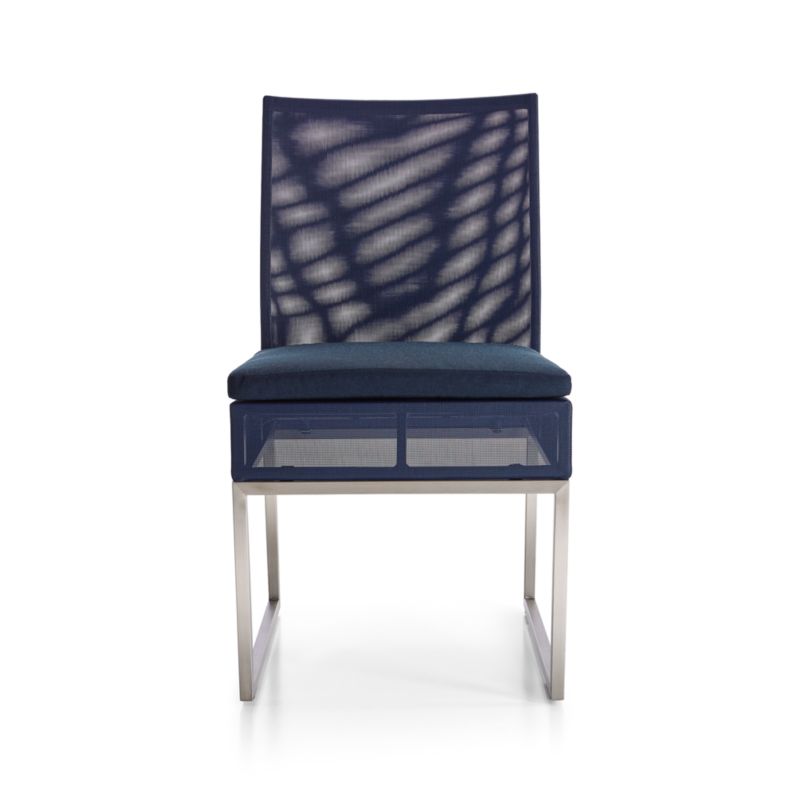 Dune Navy Outdoor Dining Side Chair with Sunbrella ® Cushion