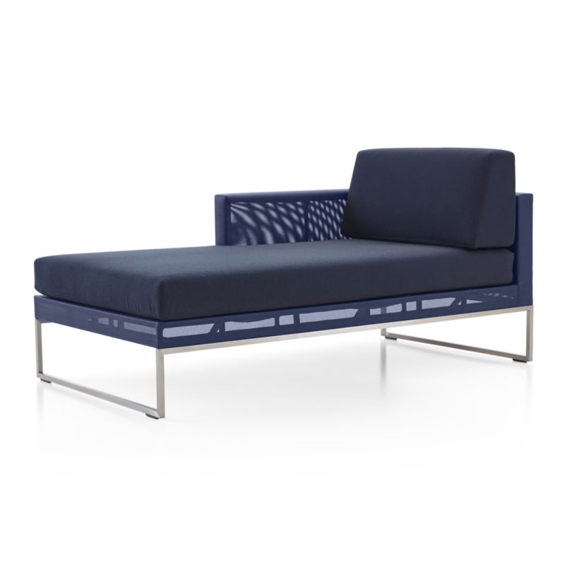 Dune Navy Left Arm Chaise with Sunbrella ® Cushions