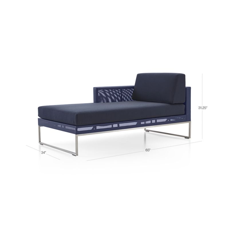 Dune Navy Left Arm Chaise with Sunbrella ® Cushions