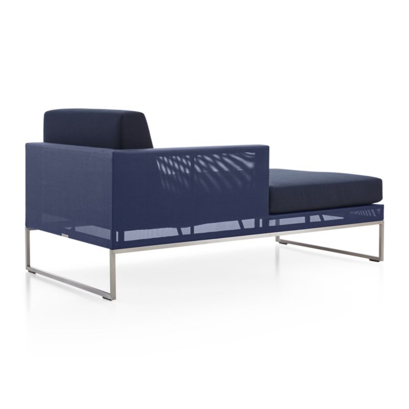 Dune Navy Left Arm Chaise with Sunbrella ® Cushions