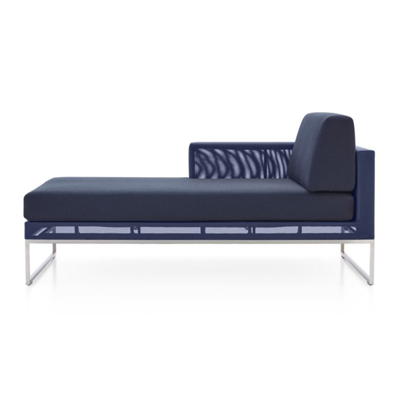 Dune Navy Left Arm Chaise with Sunbrella ® Cushions