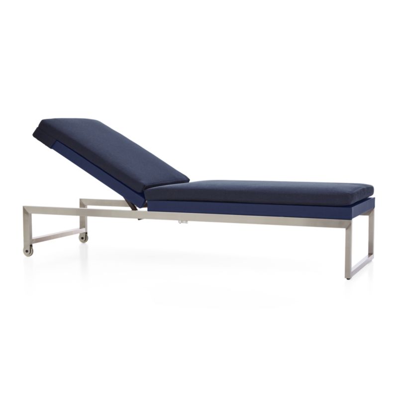 Dune Navy Outdoor Chaise Lounge with Sunbrella ® Cushion