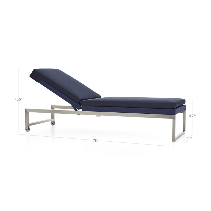 Dune Navy Outdoor Chaise Lounge with Sunbrella ® Cushion