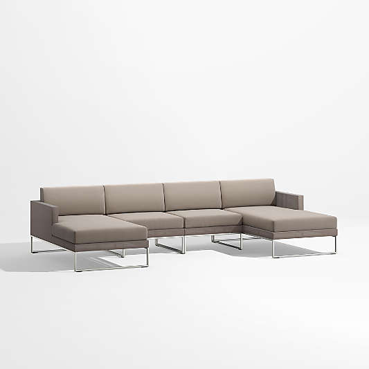 Dune Taupe U-Shaped Outdoor Sectional Sofa