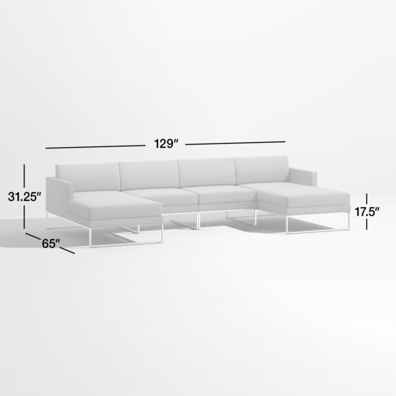 View Dune Black and White Double Chaise Outdoor Sectional Sofa - image 2 of 6