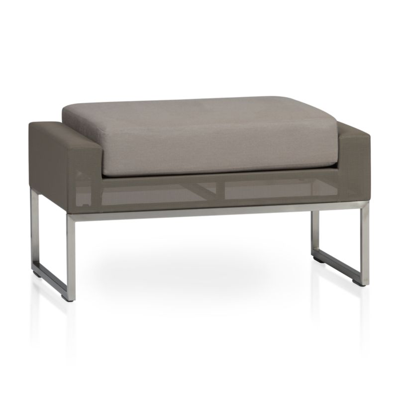 Dune Taupe Outdoor Ottoman with Sunbrella ® Cushion