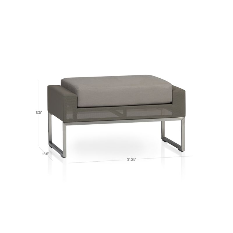 Dune Taupe Outdoor Ottoman with Sunbrella ® Cushion