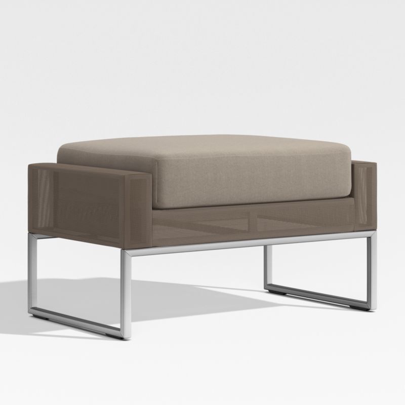 Dune Taupe Outdoor Ottoman with Sunbrella ® Cushion