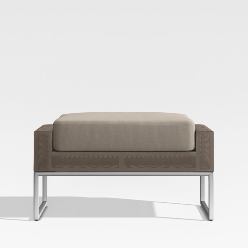 Dune Taupe Outdoor Ottoman with Sunbrella ® Cushion