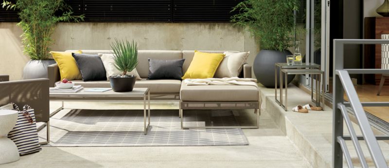 Dune 3-Piece Taupe Right-Arm Chaise Outdoor Sectional Sofa with Sunbrella ® Cushions - image 2 of 4