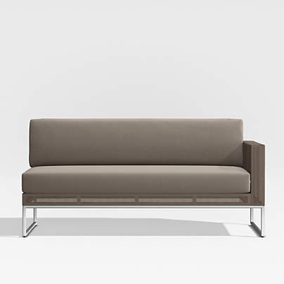 Dune Taupe Right Arm Loveseat with Sunbrella ® Cushions