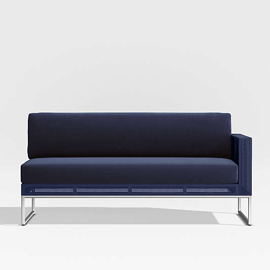 Dune Navy Right Arm Loveseat with Sunbrella ® Cushions