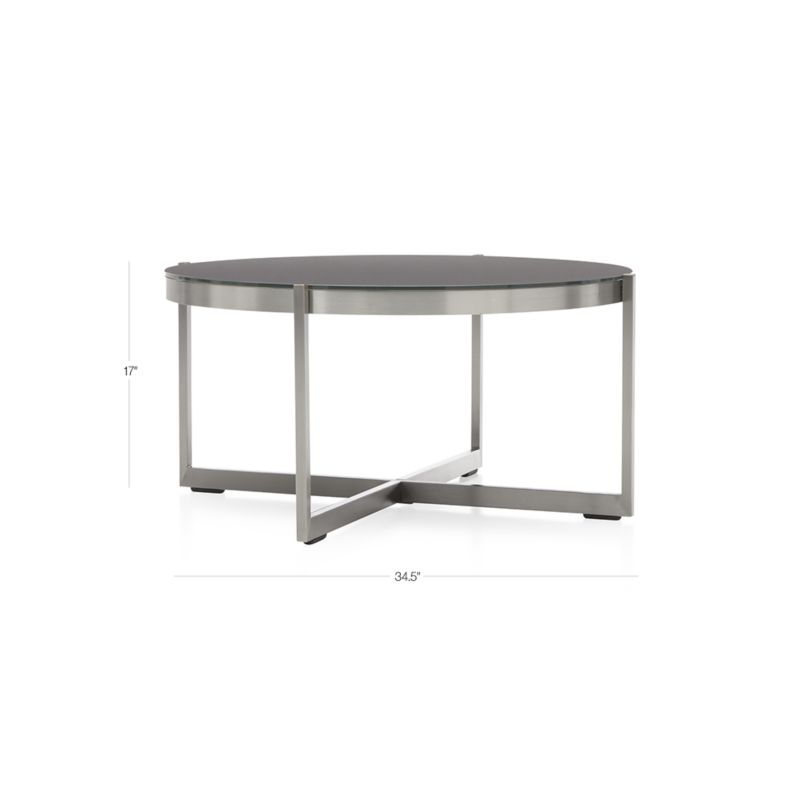 Dune Round Outdoor Coffee Table with Charcoal Painted Glass