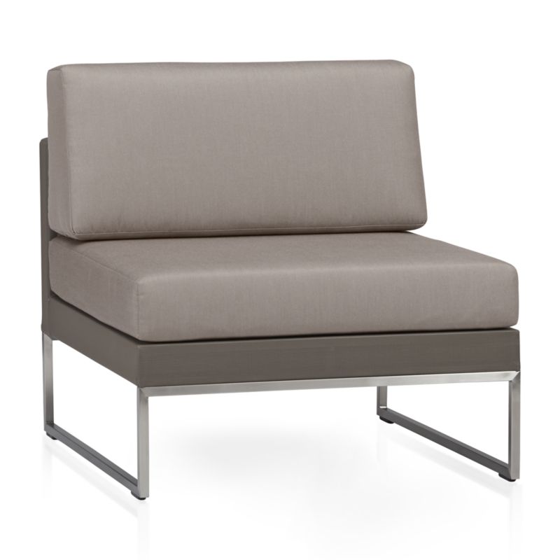 Dune Taupe Armless Chair with Sunbrella ® Cushions - image 2 of 10