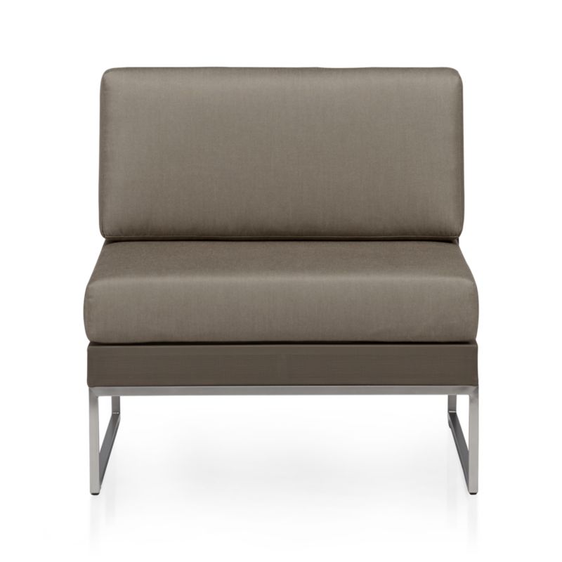 Dune Taupe Armless Chair with Sunbrella ® Cushions - image 6 of 10