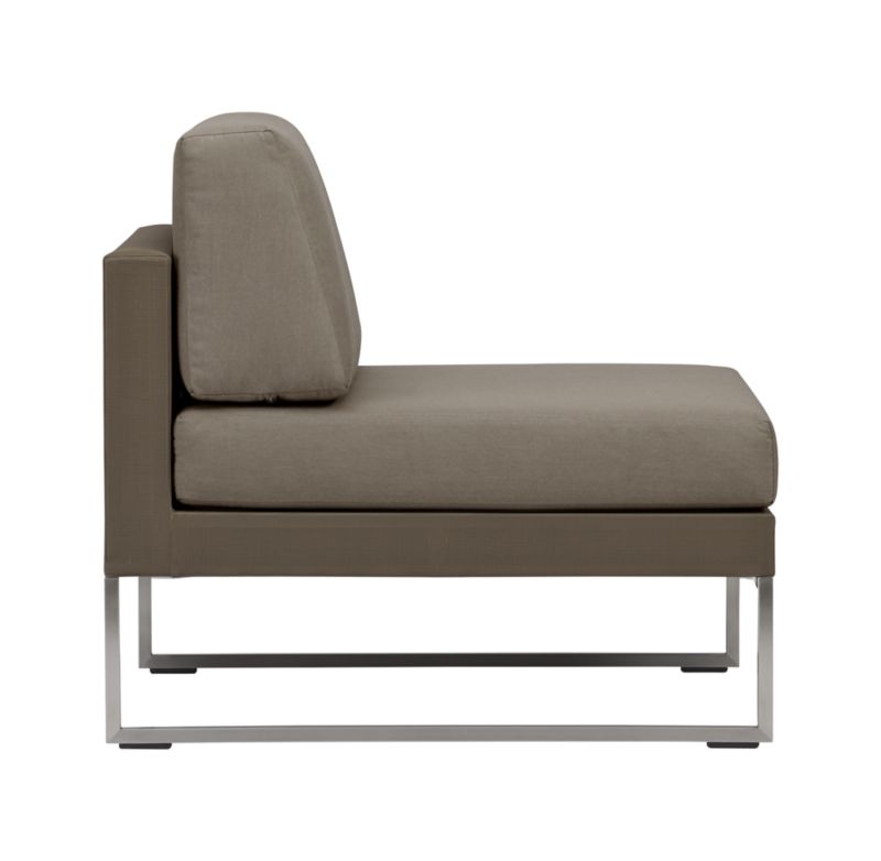 Dune Taupe Armless Chair with Sunbrella ® Cushions - image 5 of 10