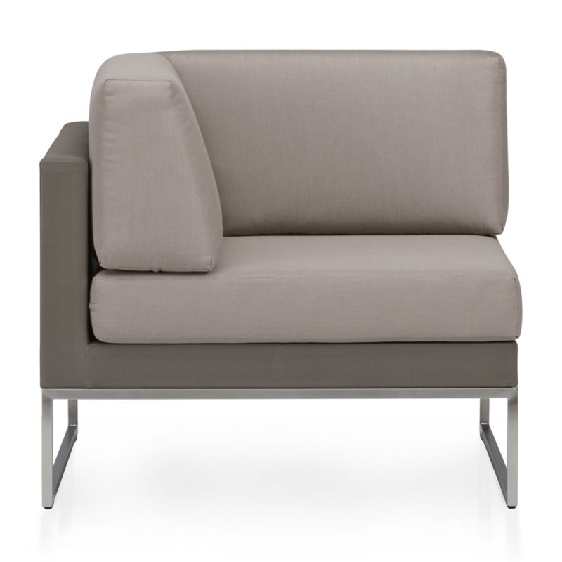 Dune Taupe Corner Chair with Sunbrella ® Cushions - image 2 of 7