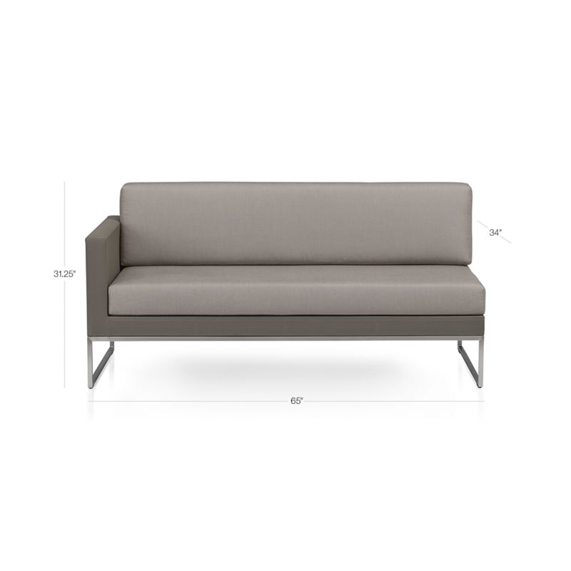 View Dune Taupe Left Arm Loveseat with Sunbrella ® Cushions - image 2 of 6