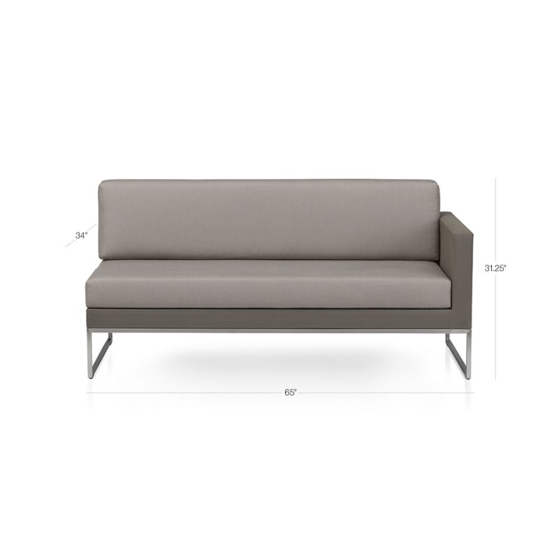 View Dune Taupe Right Arm Loveseat with Sunbrella ® Cushions - image 2 of 8