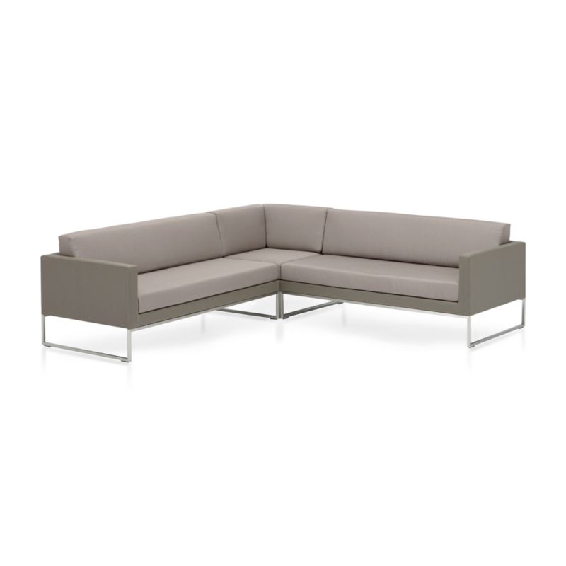 Dune 3-Piece Taupe L-Shaped Outdoor Sectional Sofa with Sunbrella ® Cushions - image 4 of 4