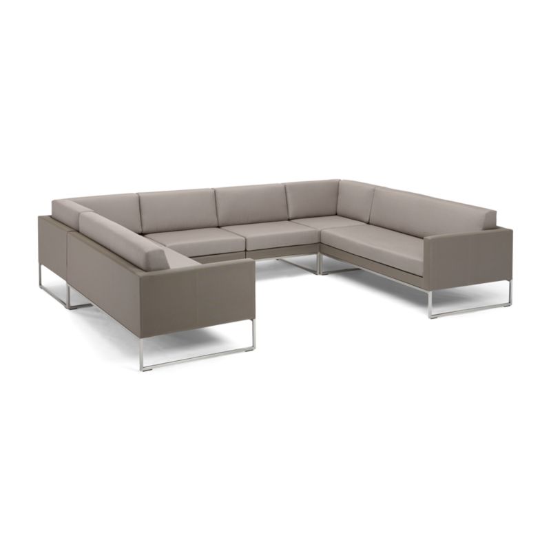 Dune 6-Piece Taupe U-Shaped Outdoor Sectional Sofa with Sunbrella ® Cushions - image 4 of 4