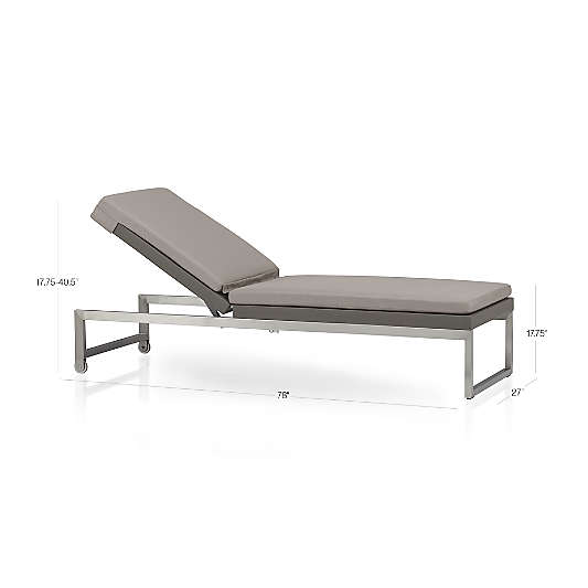 Dune Black Outdoor Chaise Lounge with Black Cushion