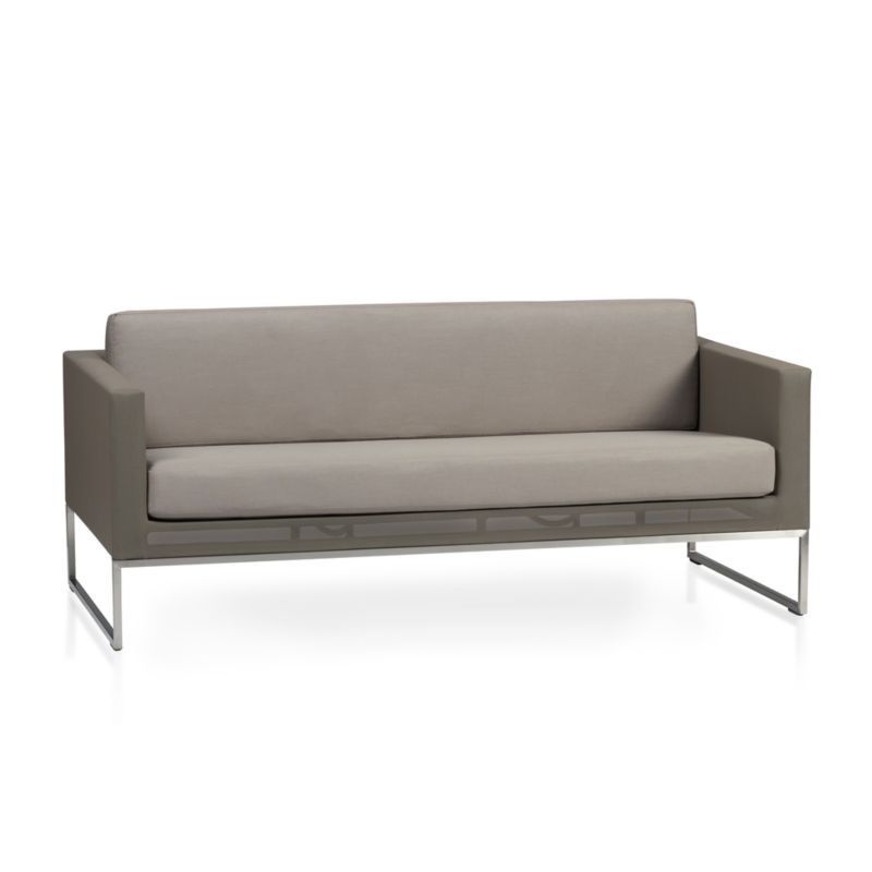 Dune 68" Taupe Outdoor Sofa with Sunbrella ® Cushions - image 9 of 10