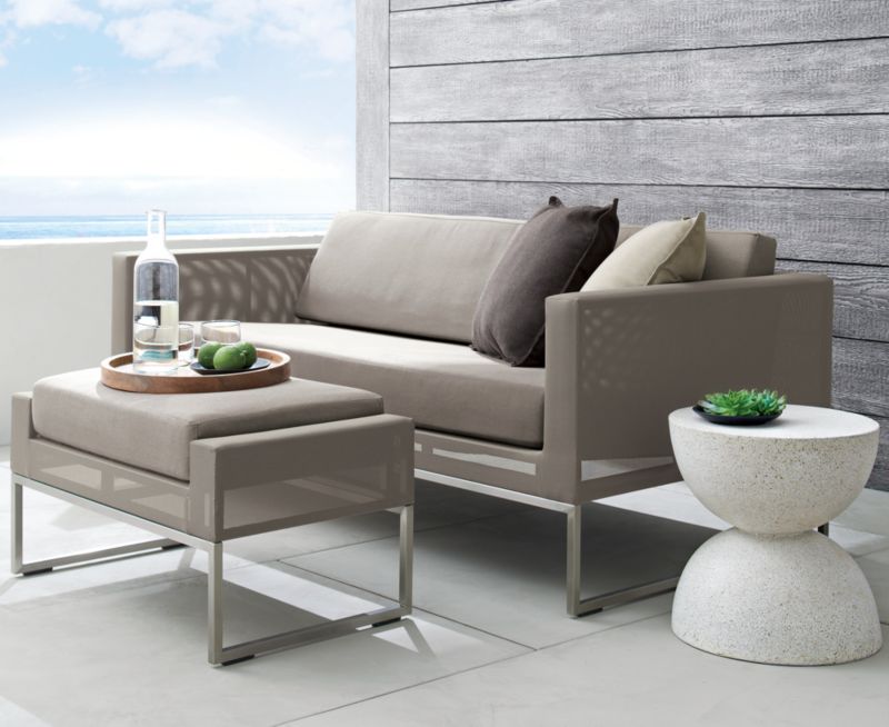 Dune 68" Taupe Outdoor Sofa with Sunbrella ® Cushions - image 5 of 10