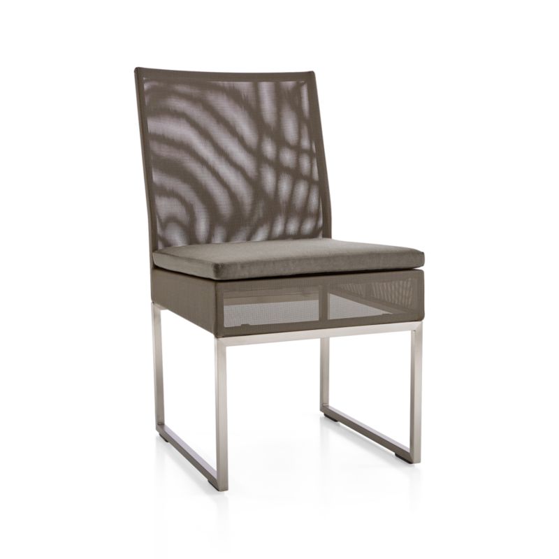 Dune Taupe Outdoor Dining Side Chair with Sunbrella ® Cushion