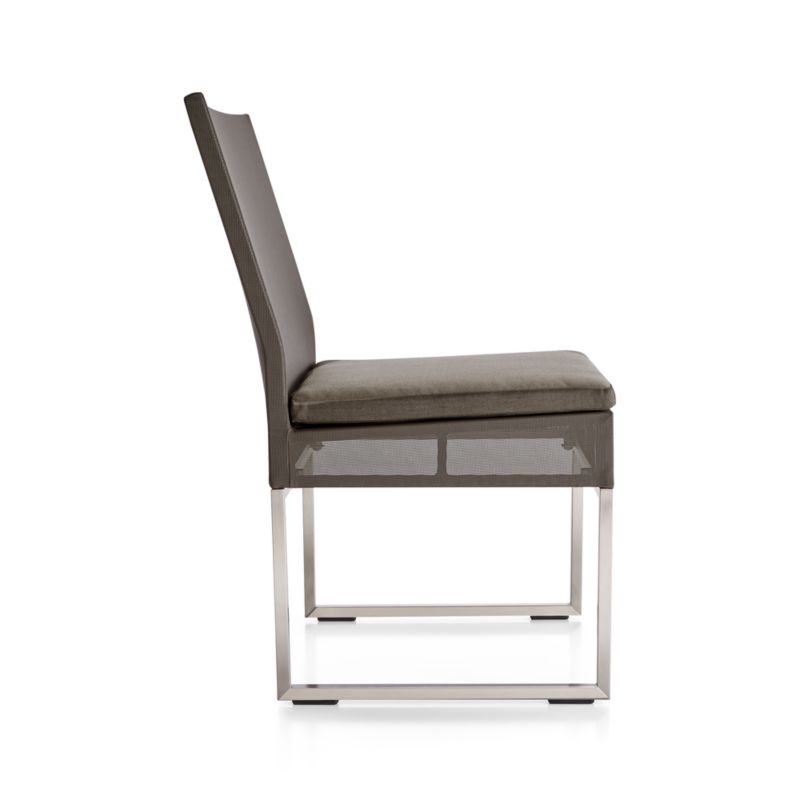 Dune Taupe Outdoor Dining Side Chair with Sunbrella ® Cushion