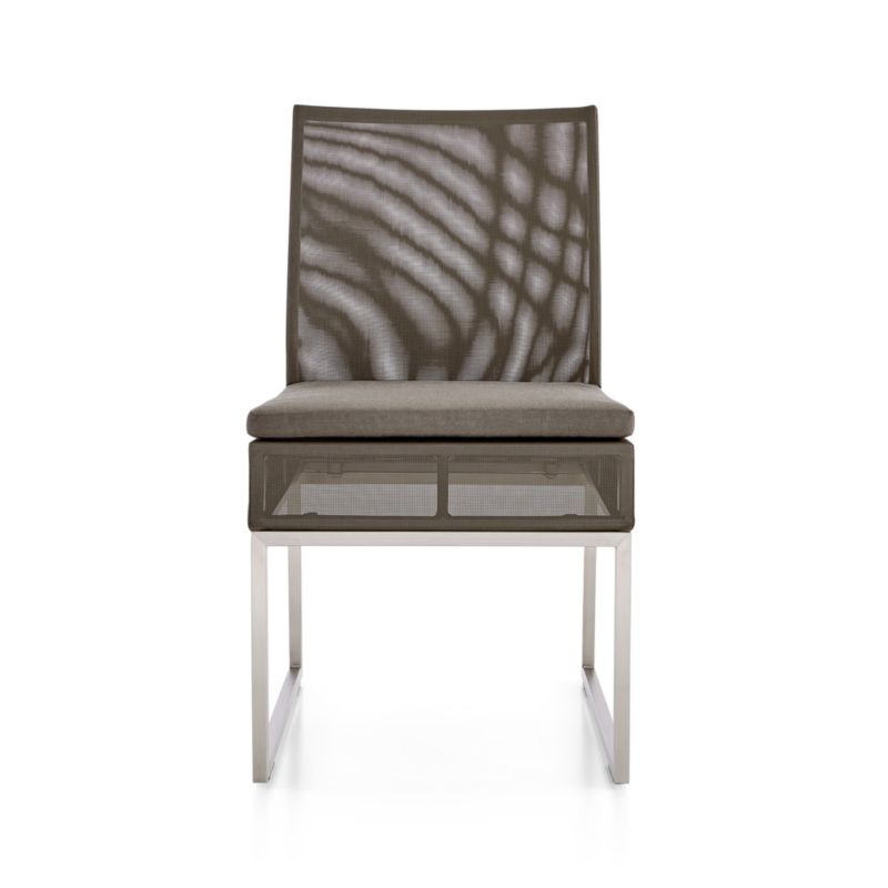 Dune Taupe Outdoor Dining Side Chair with Sunbrella ® Cushion